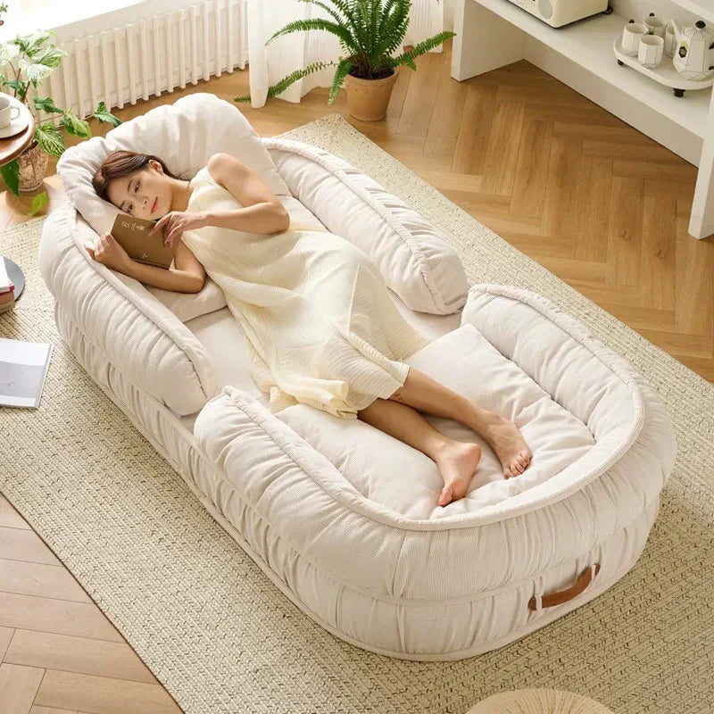 Sofá Cama Algodão Retrátil 5 em 1 + BRINDE: Almofadas Cushion