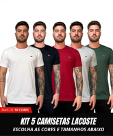 Kit 5 Camisetas Lacoste Premium - COMPRE 3 LEVE 5
