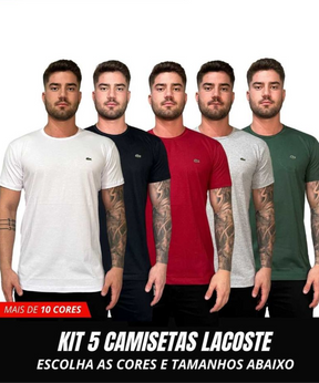 Kit 5 Camisetas Lacoste Premium - COMPRE 3 LEVE 5